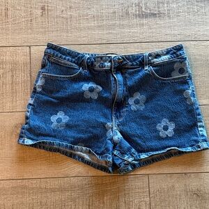 Wrangler Blue Floral Mid Rise Vintage Jean Shorts 10 12 14